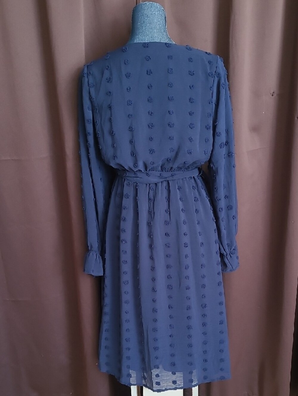 Baltic Born Navy Blue Midi Dress with Tie Waist - Picture 4 of 6